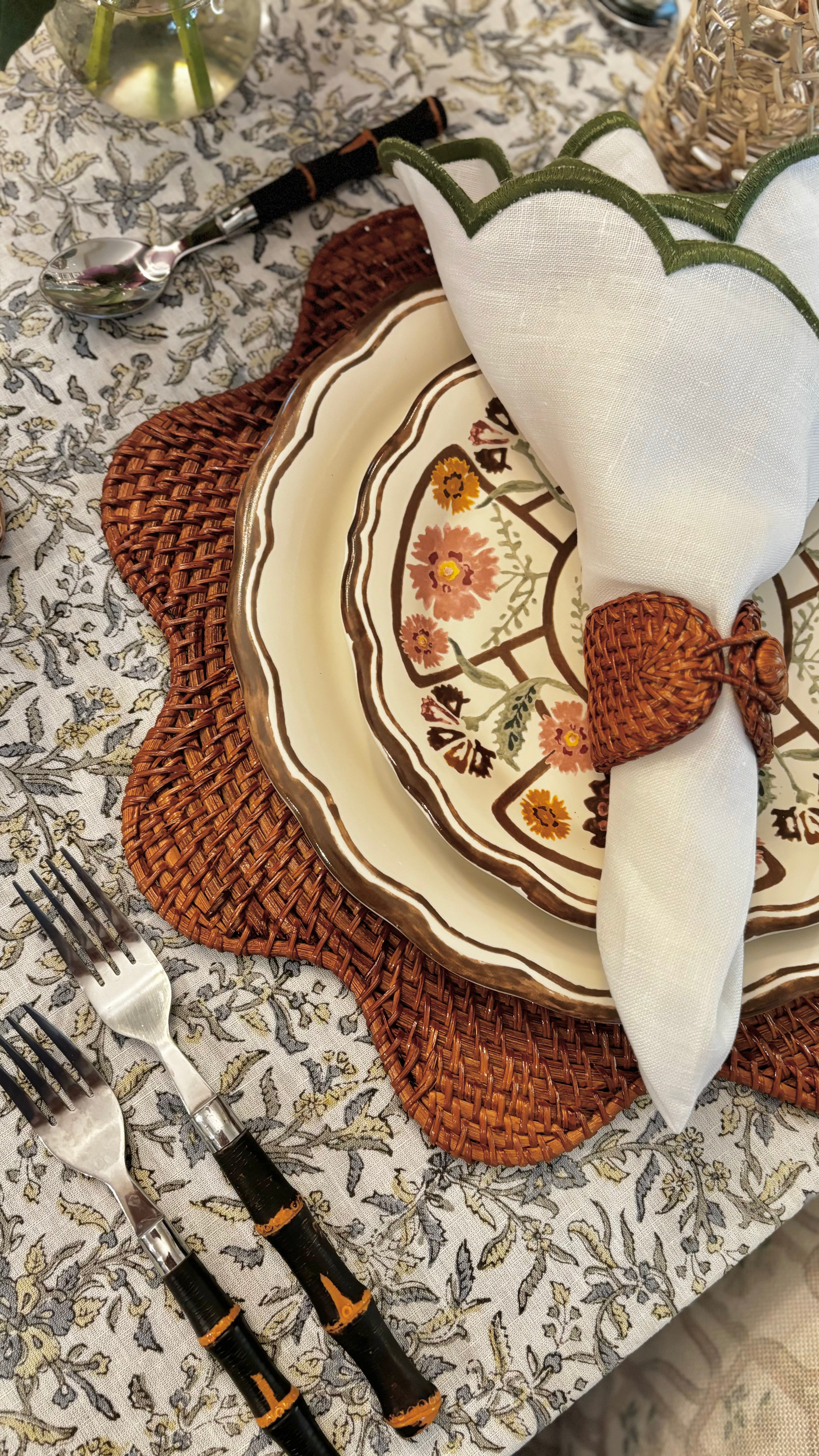 The Leonora Scalloped Rattan Placemat (Set Of 4)
