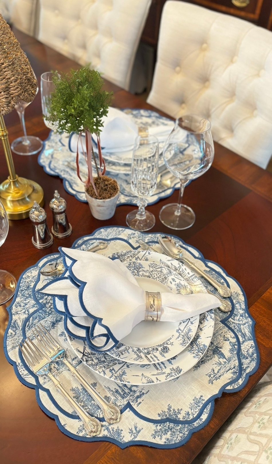 Meadow toile placemat (Set Of 4) | Regal Blue