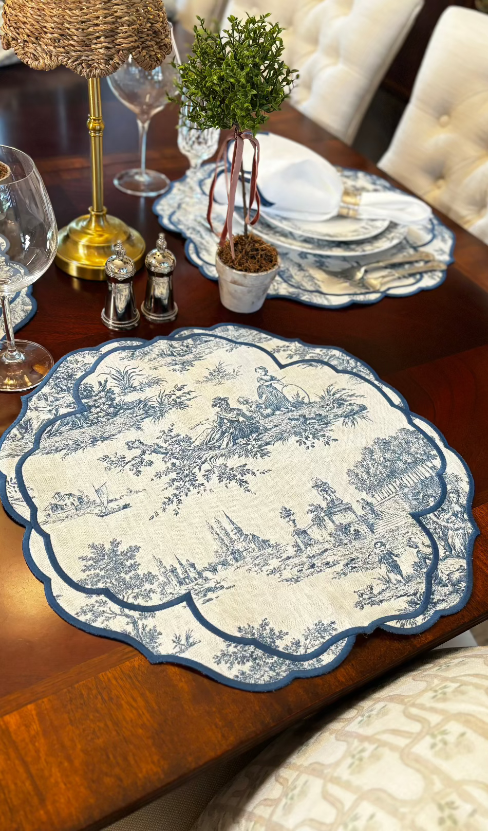 Meadow toile placemat (Set Of 4) | Regal Blue