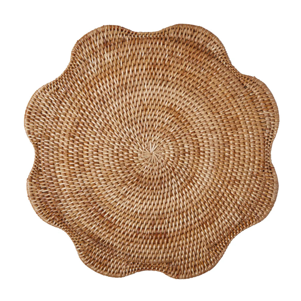 The Leonora Scalloped Rattan Placemat (Set Of 4)